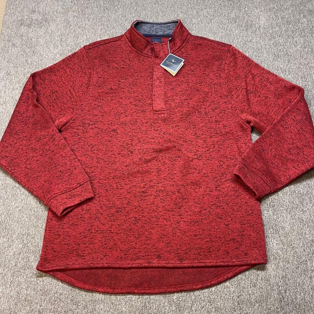 Tailorbyrd Collection Mens Red Heathered 1/4 Zip Pullover Sweater XL‎ NWT